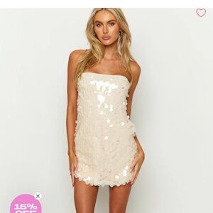 Beginning Boutique Champagne Sequin Mini Dress